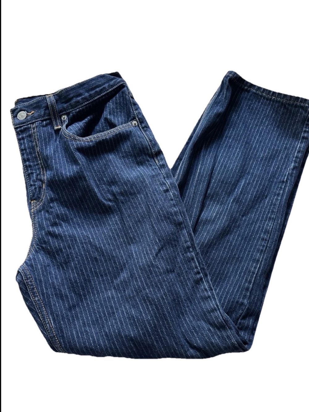 Levi's Women's Pin Striped Denim Jeans Size 30x30 Mid Rise Straight
